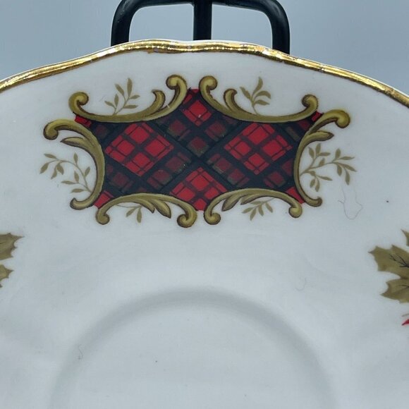Royal Adderley English Bone China "Maple Leaf Tartan" Cup and Saucer - Picture 8 of 8